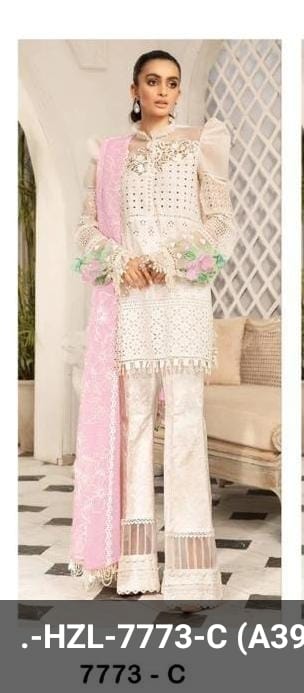 Hazzel 7773 A To D Cotton Chiken Embroidery Pakistani Suits Suppliers in India
